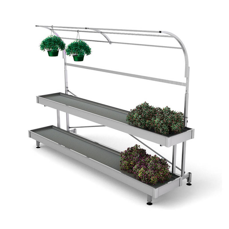 Алюминиевый настенный стол - 2-х уровневый и держатели корзины, Size: 850 x 2525 mm