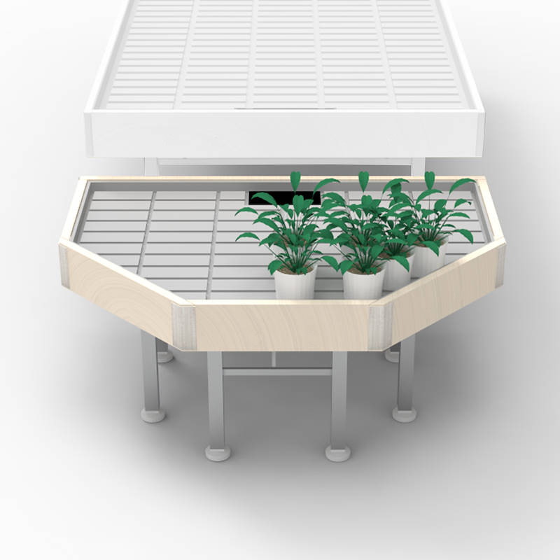 End cap Holzlinie AMOR, Breite: 1260 mm, Farbe: weißes Holz