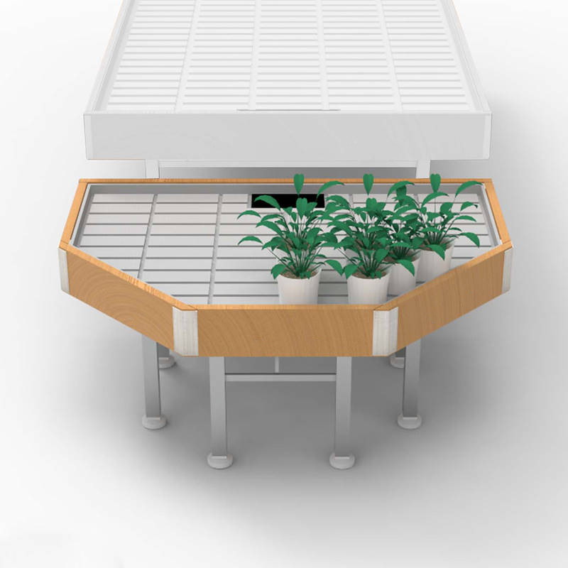 End cap Holzlinie AMOR, Breite: 1260 mm, Farbe: Naturholz