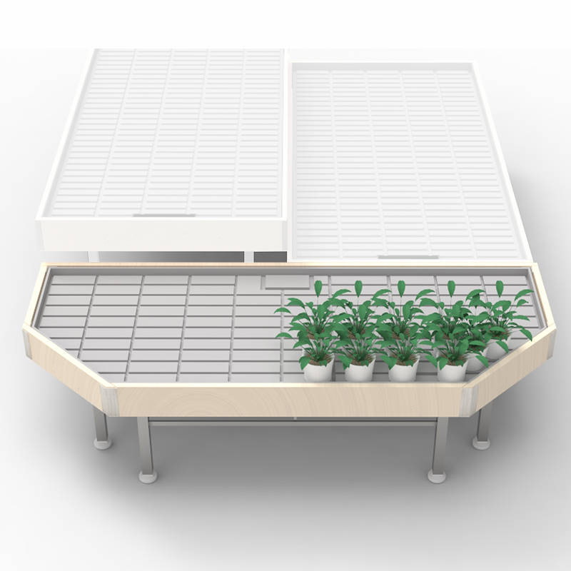 End cap Holzlinie AMOR, Breite: 1660 mm, Farbe: weißes Holz