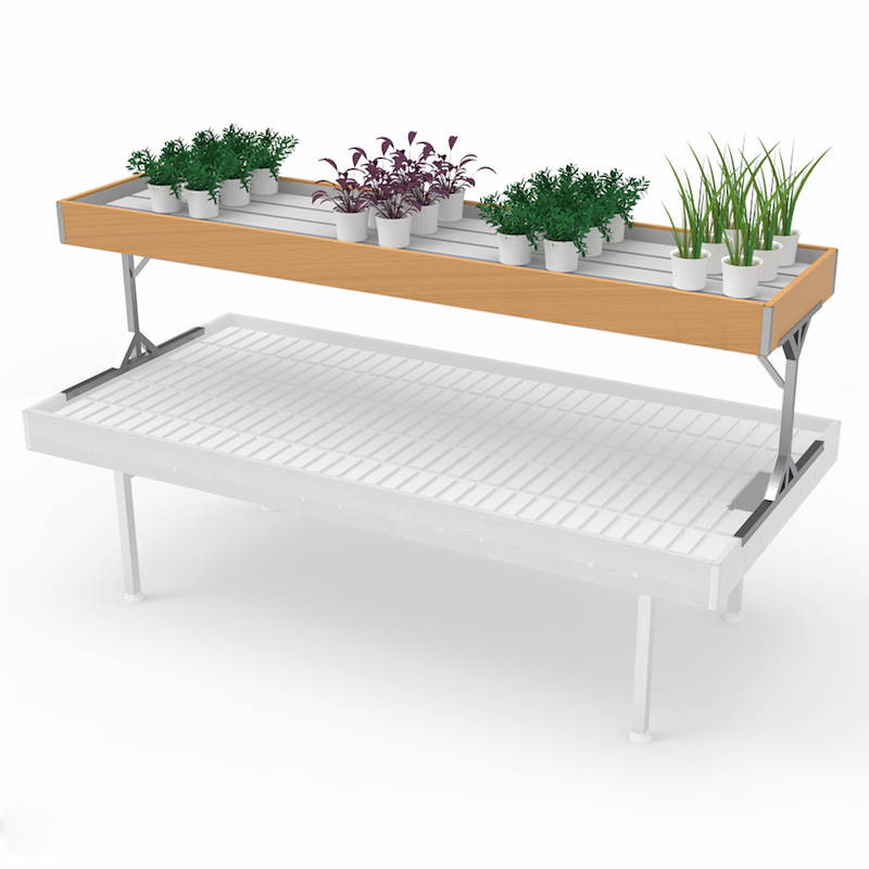 Erhobener Holztisch Linie AMOR, Größe: 701 x 3081 mm, Farbe: Naturholz