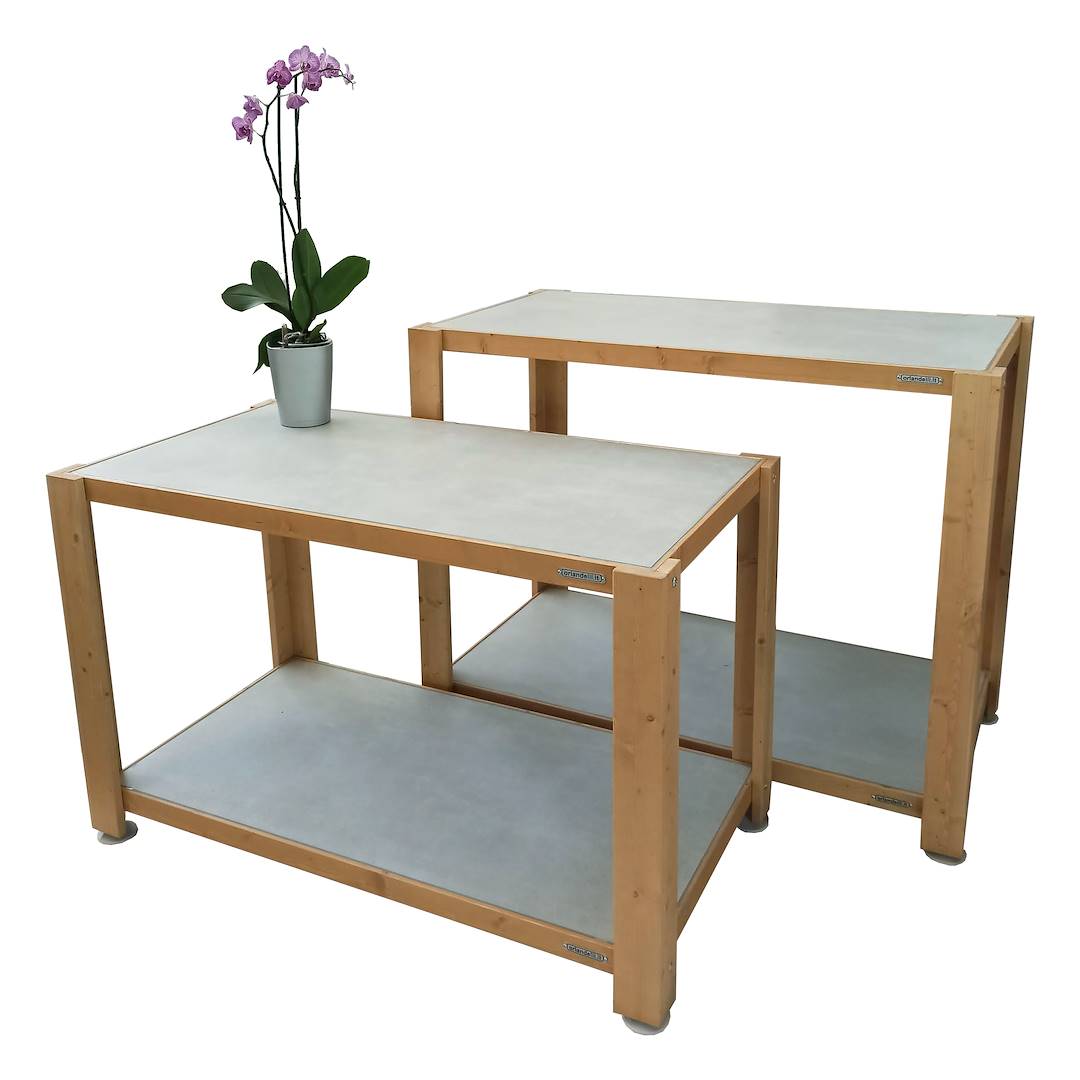 Set of tables covered in ceramics, Size: 1200 x 600 mm, Color: Natural Wood, Box: 2 tables