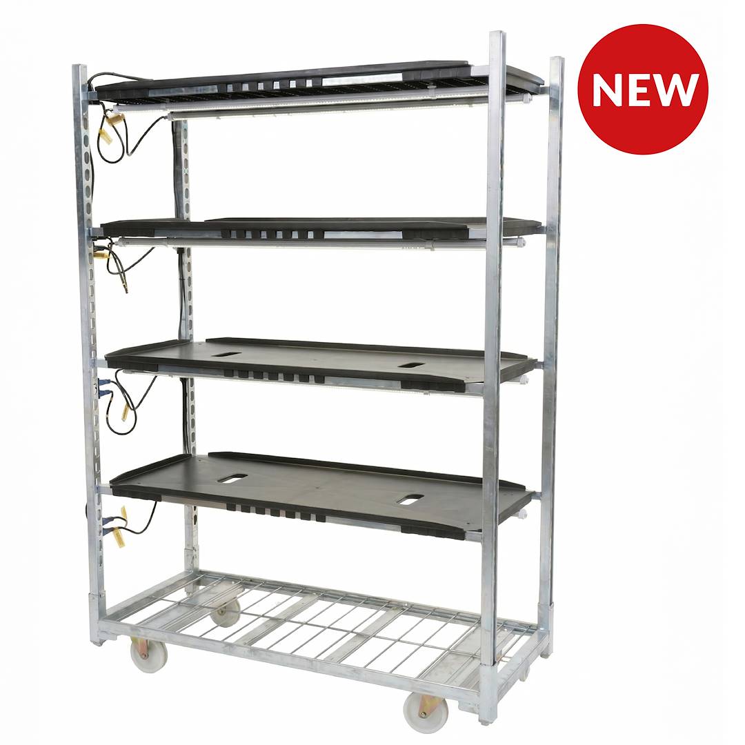 Gitterwagen 1350 mit TUBE WHITE PAR LED-Keimungsleuchten