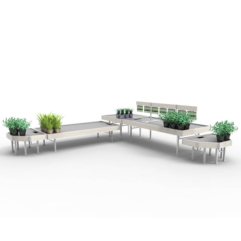 Set Ecke Linie AMOR, Farbe: weißes Holz, Packung: 1 Set