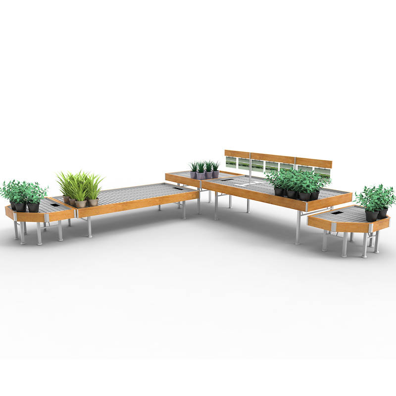 Set Ecke Linie AMOR, Farbe: Naturholz, Packung: 4 Sätze