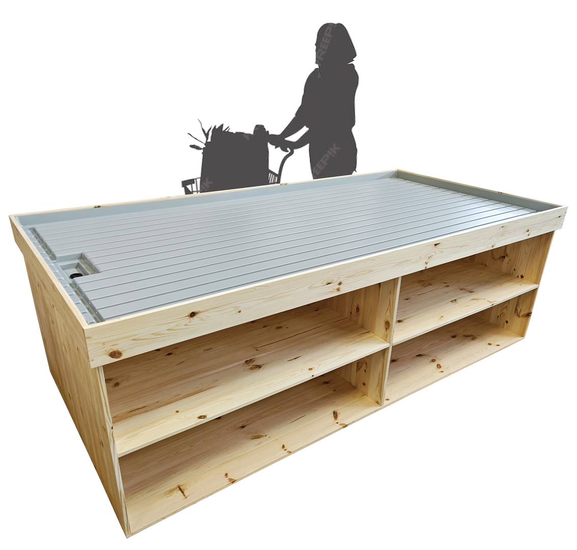 Holzpodest, Größe: 120 x 250 cm, Höhe: h 60 cm, Packung: 1 Stück