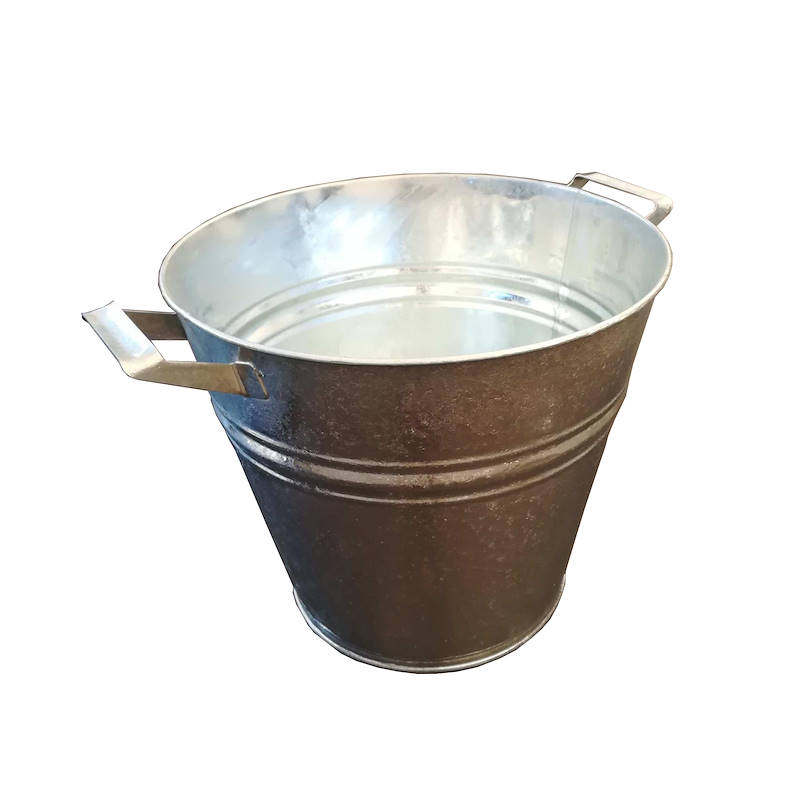 Vase mit Griffen, verzinkt, Größe: ø 320 H 280 mm, Farbe: grau