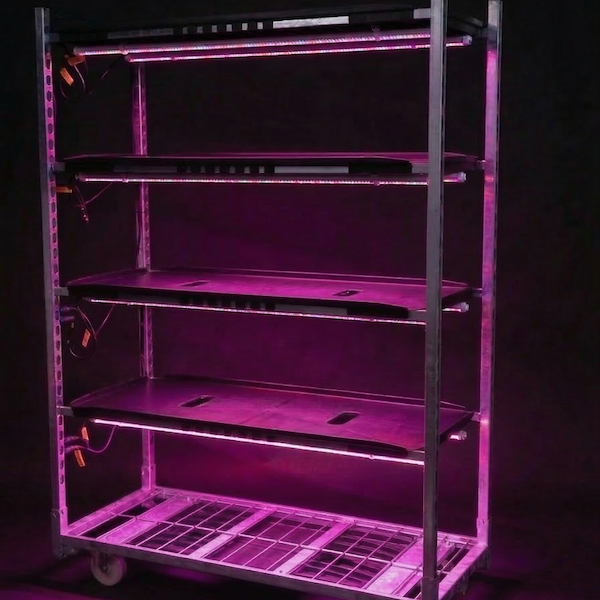 Gitterwagen 1350 mit TUBE EXTRA PAR LED-Pflanzenleuchten