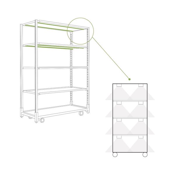 DC trolley with LED lights kit for GERMINATION and GRAFTING - 8 lamps