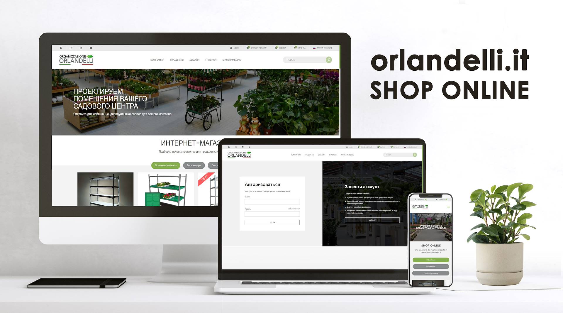 Новый сайт Organizzazione Orlandelli, виртуальный и физический
