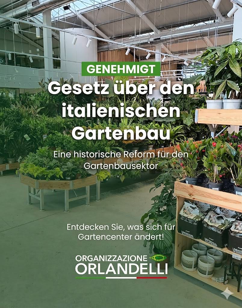 Das neue Gesetz über den italienischen Gartenbau und die Gartencenter.