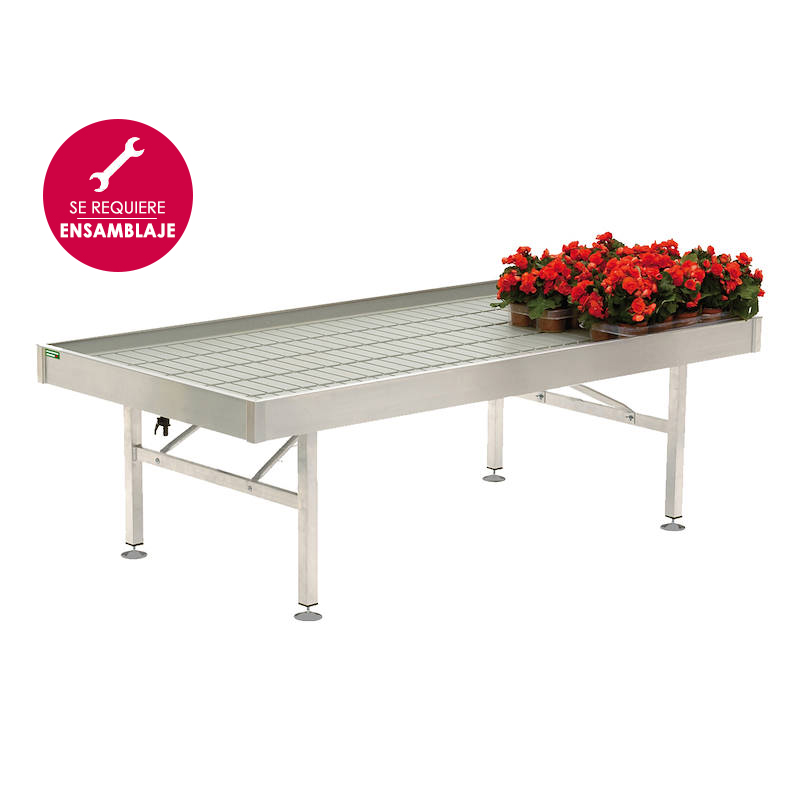 Mesa expositora fija de aluminio para montar