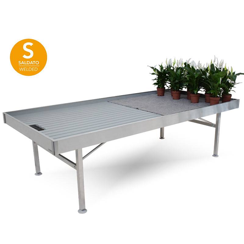 geschweißte Aluminium-Verkaufstisch, Größe: 1025 x 2530 mm, Höhe: h 750 mm, Packung: 3 Stücke