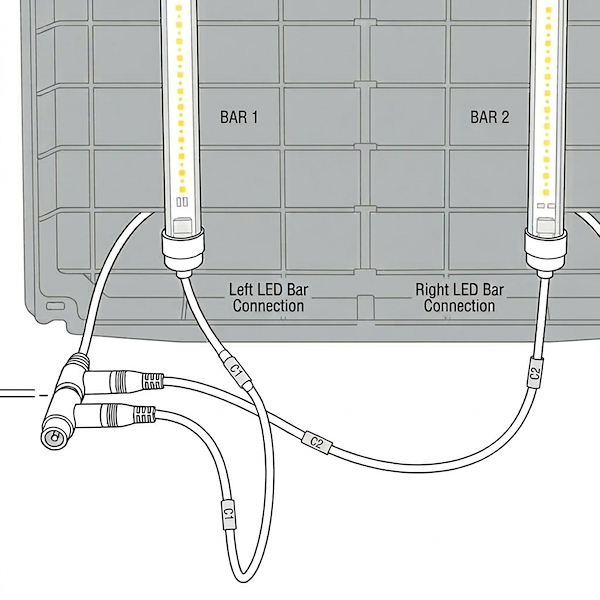 Gitterwagen 1350 mit TUBE EXTRA PAR LED-Pflanzenleuchten