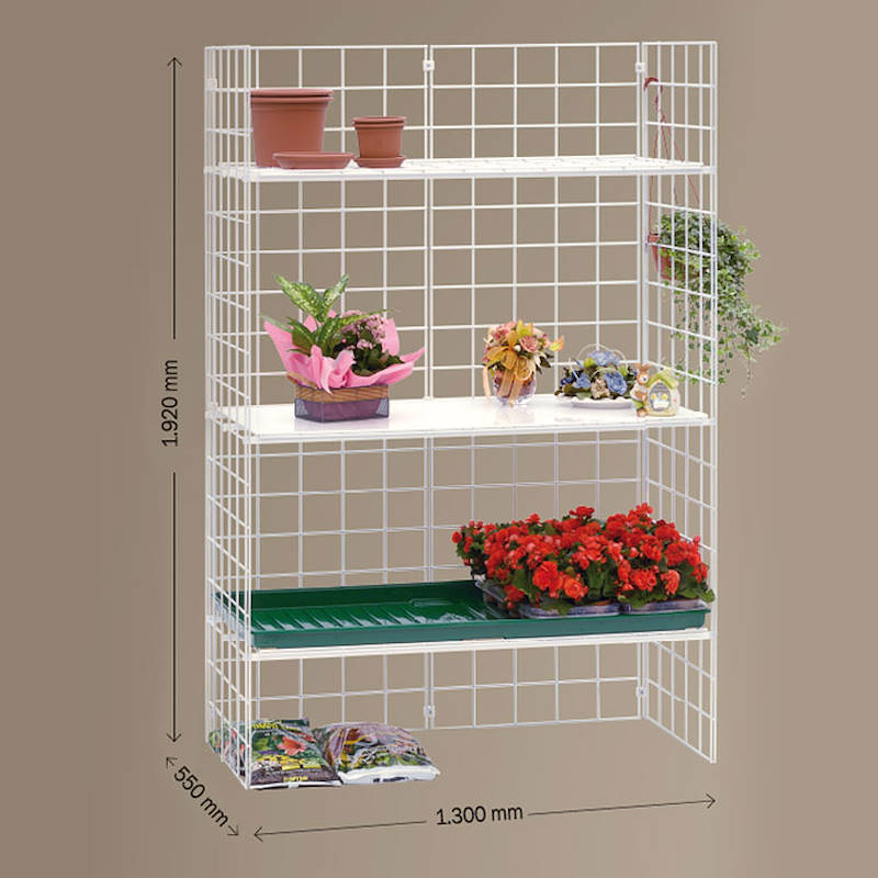 Estantería de reja modular con 3 estantes