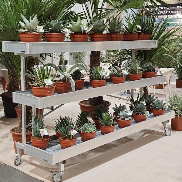 Aluminium Verkaufstisch 3 Einlegeböden