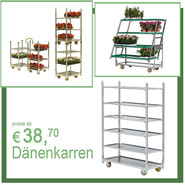 Karren und Tische für die Auslieferung