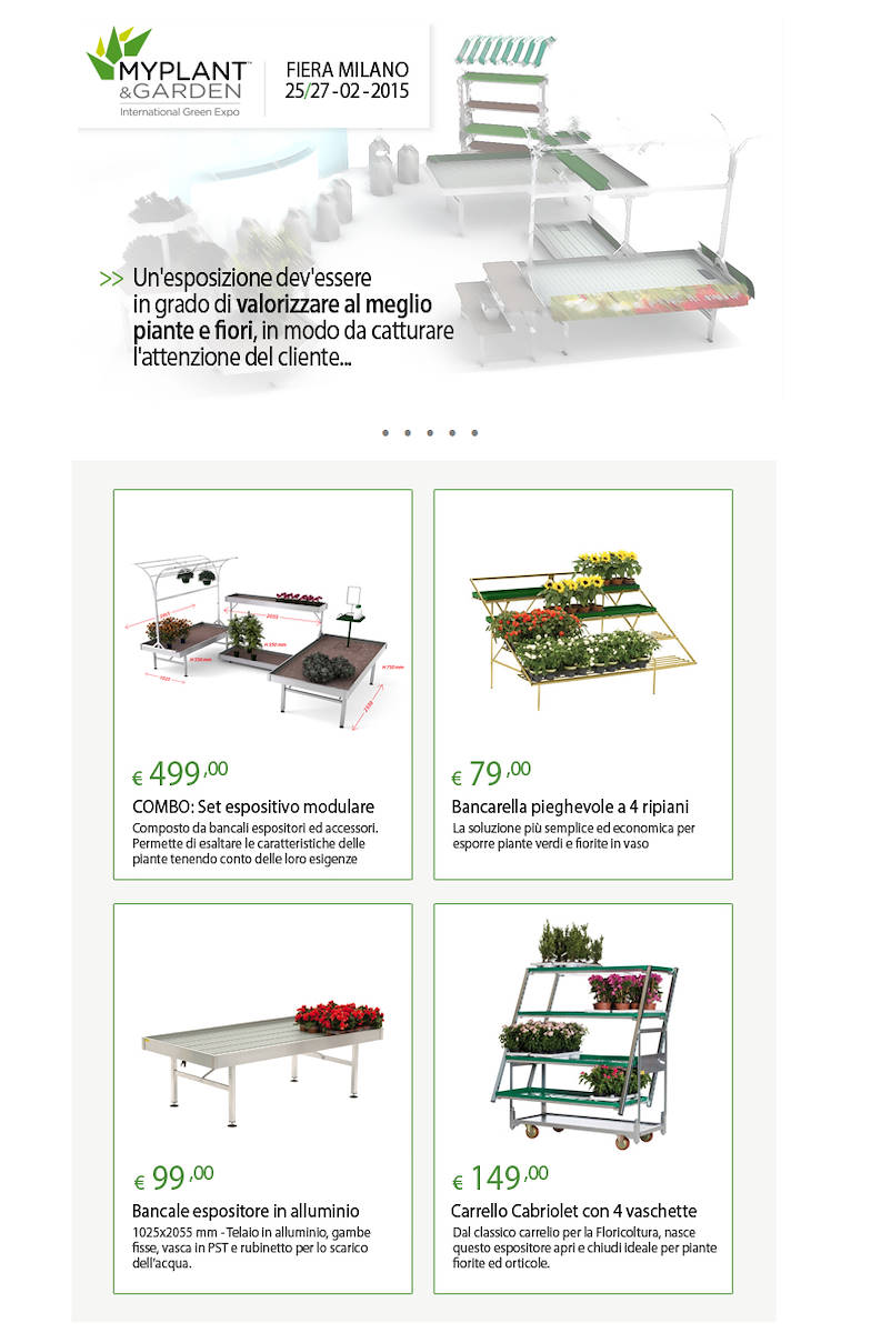 MyPlant & Garden Milan: location présentoirs pour plantes et fleurs