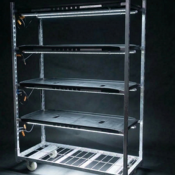Carrello a griglia 1350 con luci led TUBE WHITE PAR Germinazione
