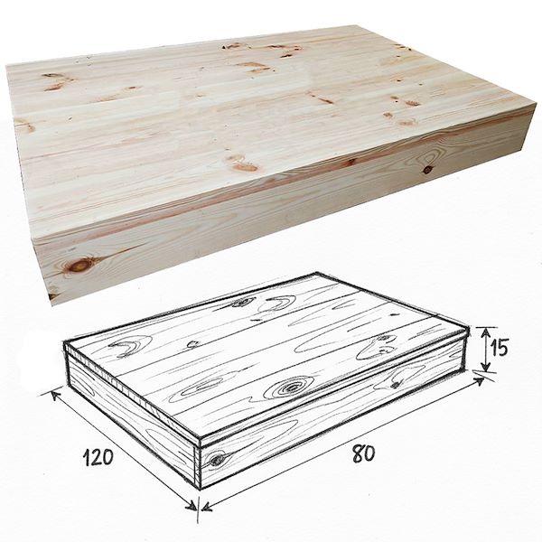 Plateforme d'exposition en bois naturel