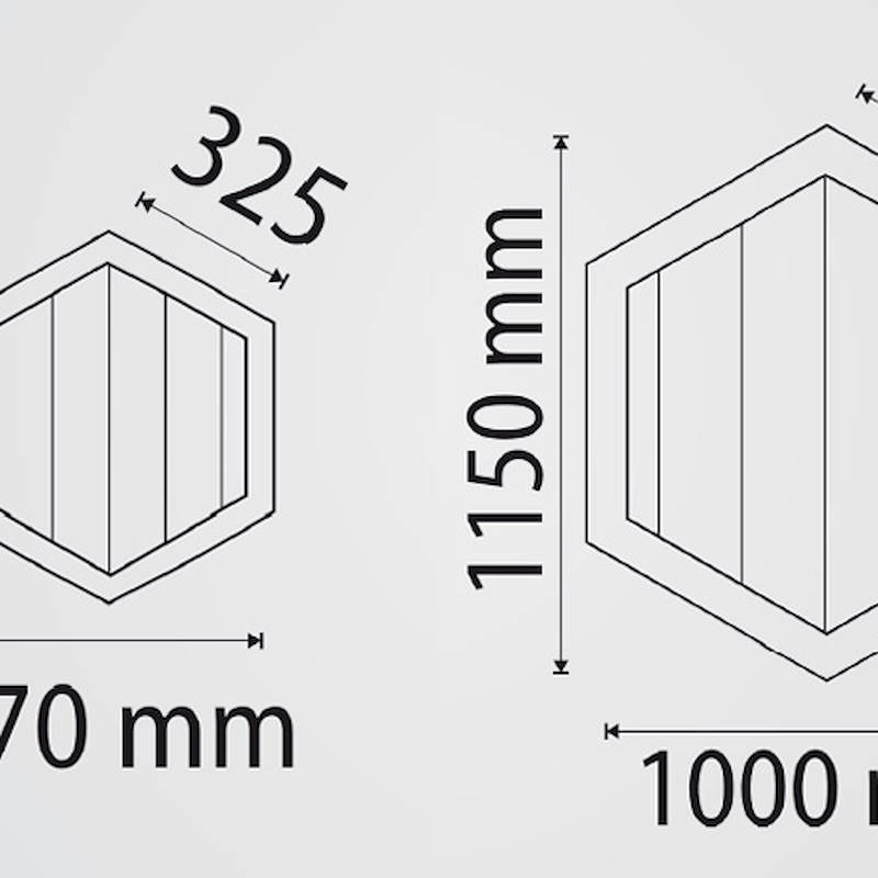 Sechseckiger Verkaufstisch mit Aluminiumprofil