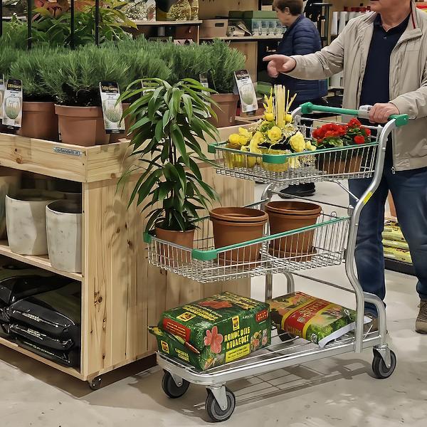 SB-Einkaufswagen Garden flor mit 3 Ablagen