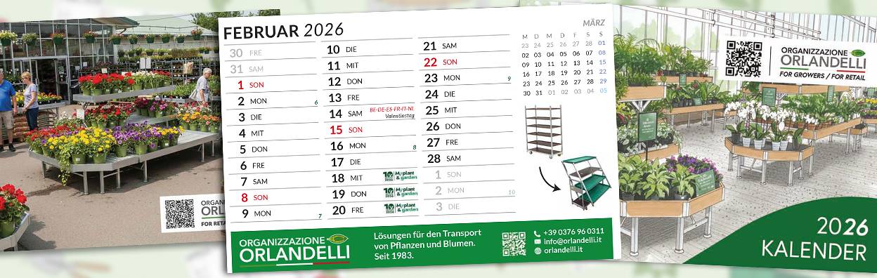 Kalender 2026 für die Pflanzen- und Blumenbranche